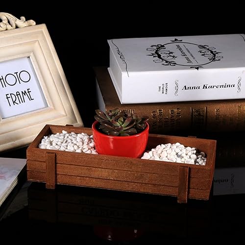 Miniatura 8 de JTLB Ventana 23 x 9 * 4 para interiores y exteriores de madera para suculentas, caja de almacenamiento rectangular para jardín