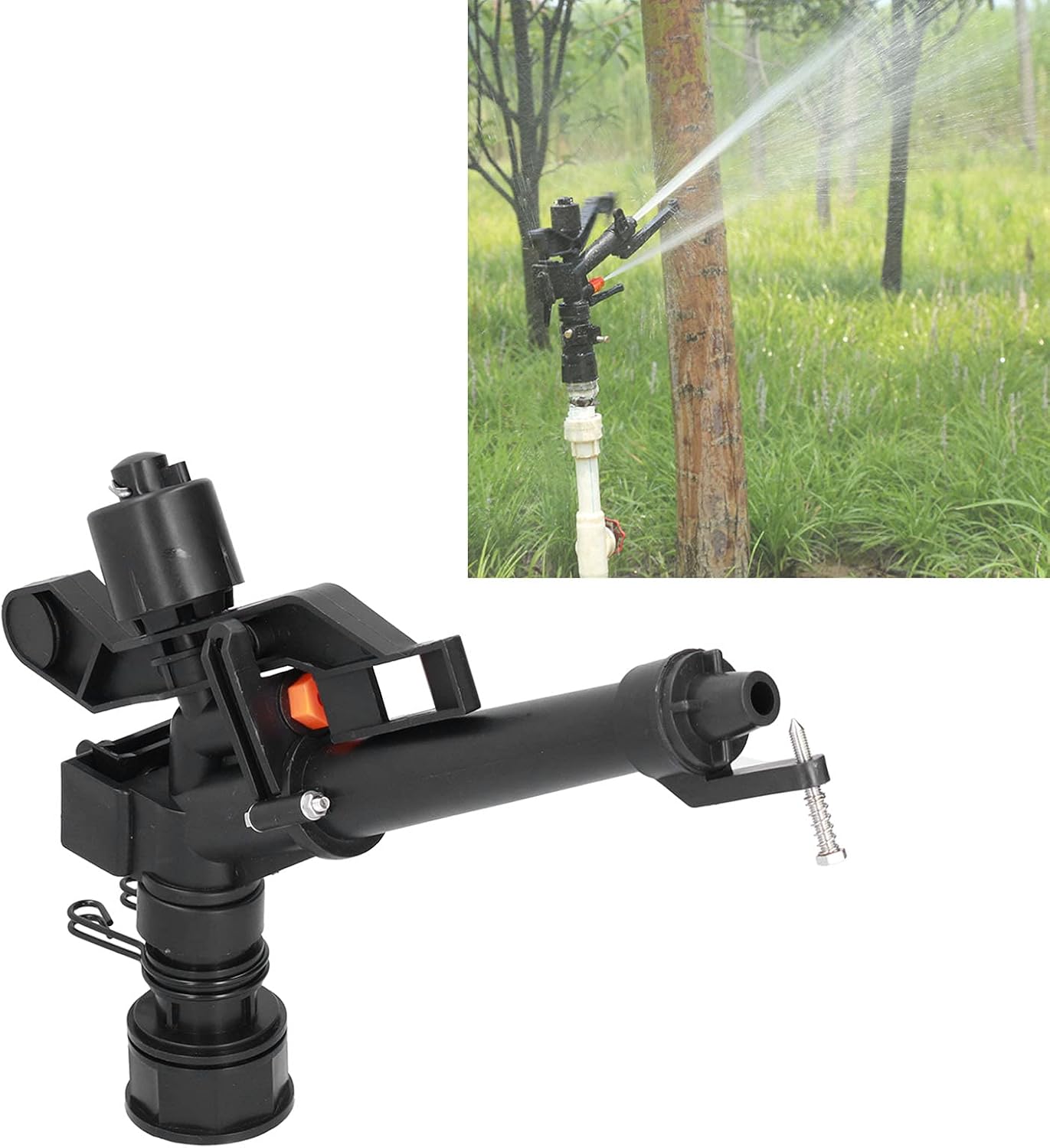 G 1‑1/2 Irrigation Sprinkler ABS Adjustable Rocker Arm Large Impact Sprinkler for Garden Lawn