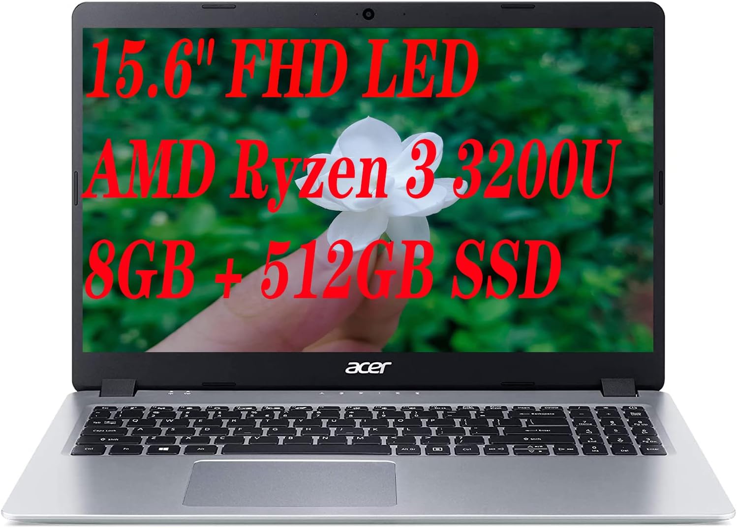Best Cyber Monday 🔥 Acer Aspire 5 15.6 FHD LED-Backlit Display Laptop, AMD Ryzen 3 3200U Up to 3.5GHz, 8GB DDR4, 512GB PCle SSD, 802.11ac, Bluetooth, HDMI, Backlit Keyboard, Webcam, Windows 10 S, TWE Accessory Bundle