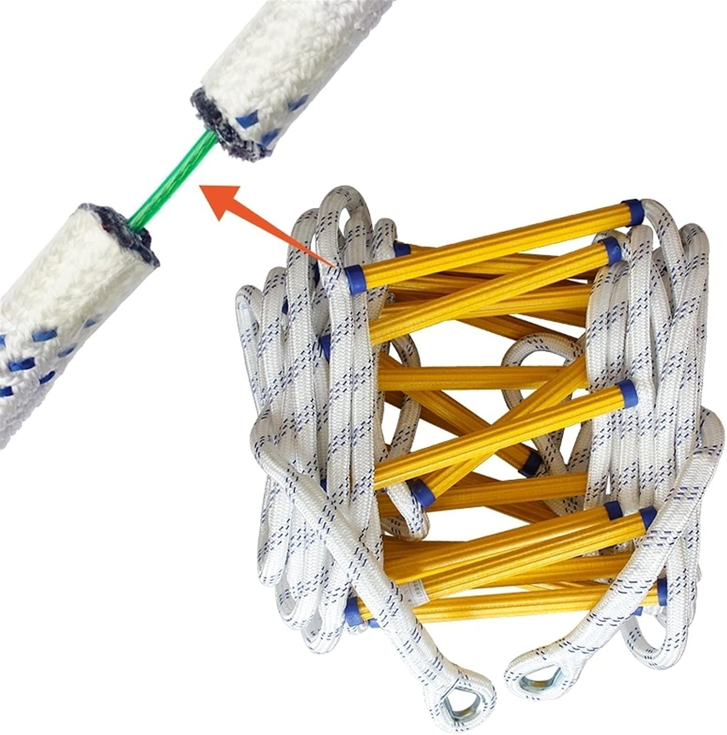 Fire Escape Ladder, Portable Stepladder with Non-Slip Pedal for Kids and Adults Escape from Window and Balcony, Compact and Reusable (Color : A, Size : 8m): Furniture & Decor