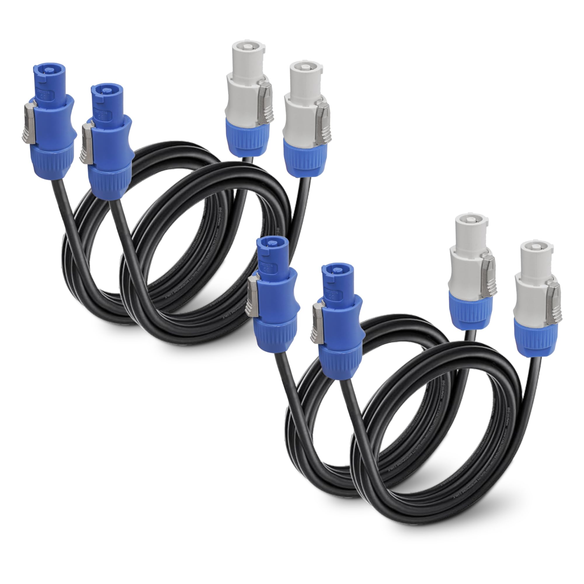 Sound Town Confezione da 4 cavi PowerCon CA da 0,6 m da 14 AWG con Twist Lock, cavo da ingresso PowerCon a 3 pin per altoparlante alimentato, luce da palcoscenico, schermo LED, apparecchiature audio