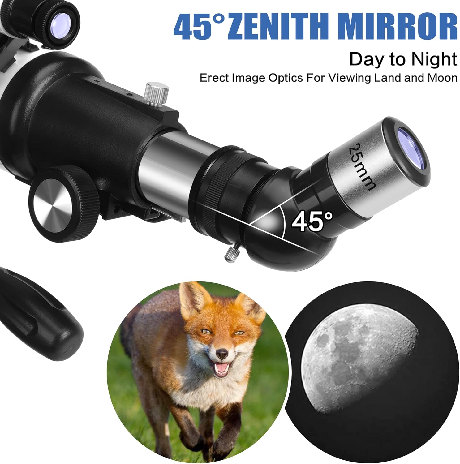 MEEZAA Telescopio Astronomico Professionale Rifrattore per Adulti, 70/700mm Telescopio Astronomico per Bambini Principianti, Telescopio portatile e potente 28x-210x con Treppiede, Adattatore Mobile - Immagine 3