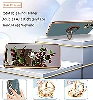 Vista 7 de Compatible con Xiaomi Redmi Note 12 Pro Plus Case Ring Holder Magnet Green, para Redmi Note 12 Pro Plus Funda de teléfono Funda de silicona a prueba