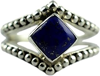 Navya Craft Lapis Lazuli Ring, Lapis Lazuli Silver Ring, 925 Sterling Silver, Gemstone Ring, Silver Ring, Lapis Silver Ring, Blue Ring Size F to Z UK