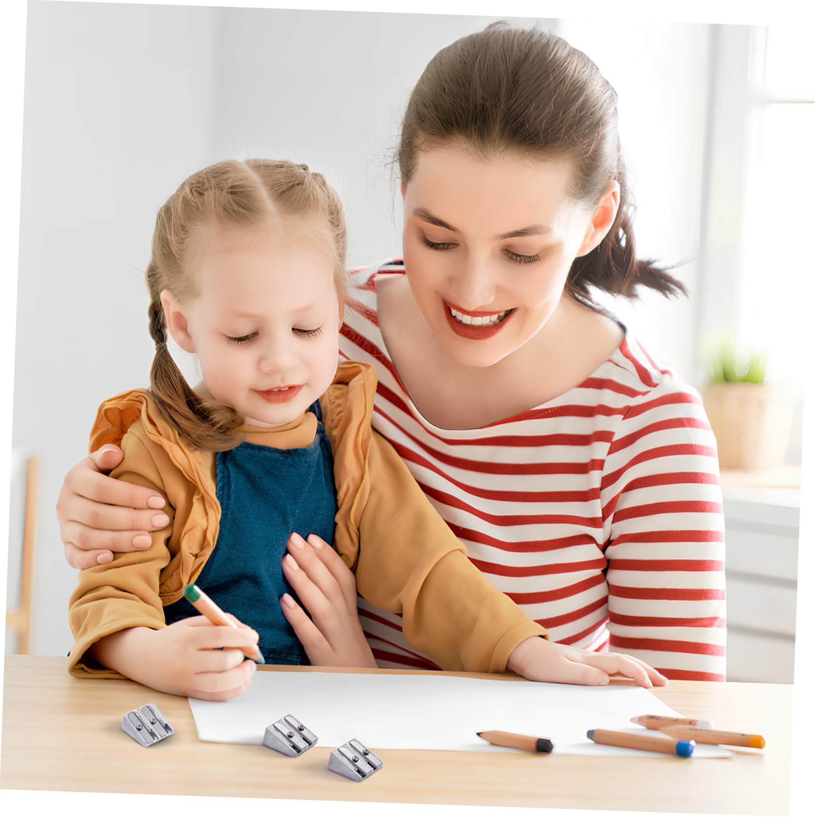 100pezzi Temperamatite Manuale Alluminio Strumento Portatile Per Ufficio e Scuola Facile Usare e Leggero Per Punte