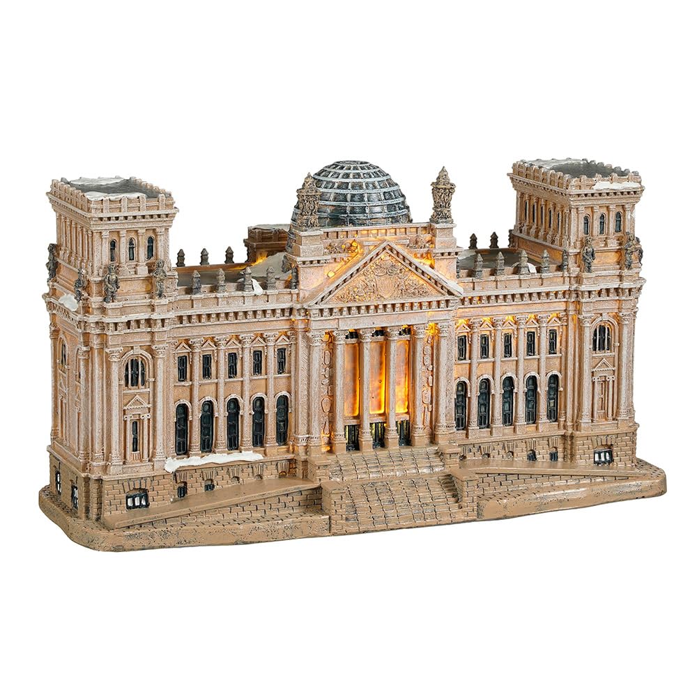 Palacio del Reichstag Luville iluminado LED miniatura de resina coleccionable