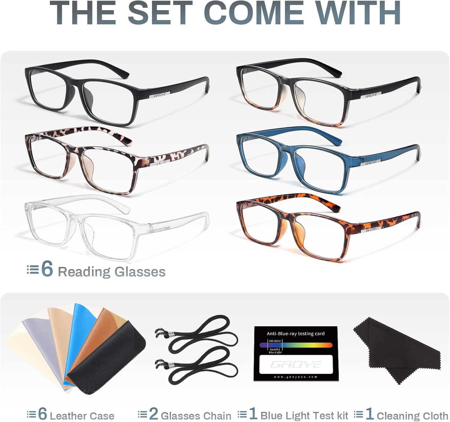 Gaoye 6 Pack Reading Glasses for Women Men, Replacement Sunglass Lenses (6 Pack Mix, 3.5, multiplier_x) : Health & Household