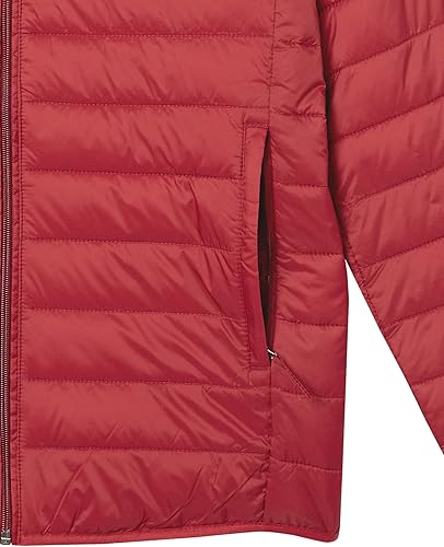 Miniatura 10 de Yaxa Essentials Mens Packable Lightweight Water-Resistant Puffer Jacket (Available in Big & Tall) Negro,Gris Oscuro,Rojo ladrillo.,Rojo