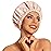 Reusable Shower Cap for Women, Large Waterproof Shower Bonnet Washable Elastic Band Bath Accessories Hair Hat for Long Hair, Braids(Beige)