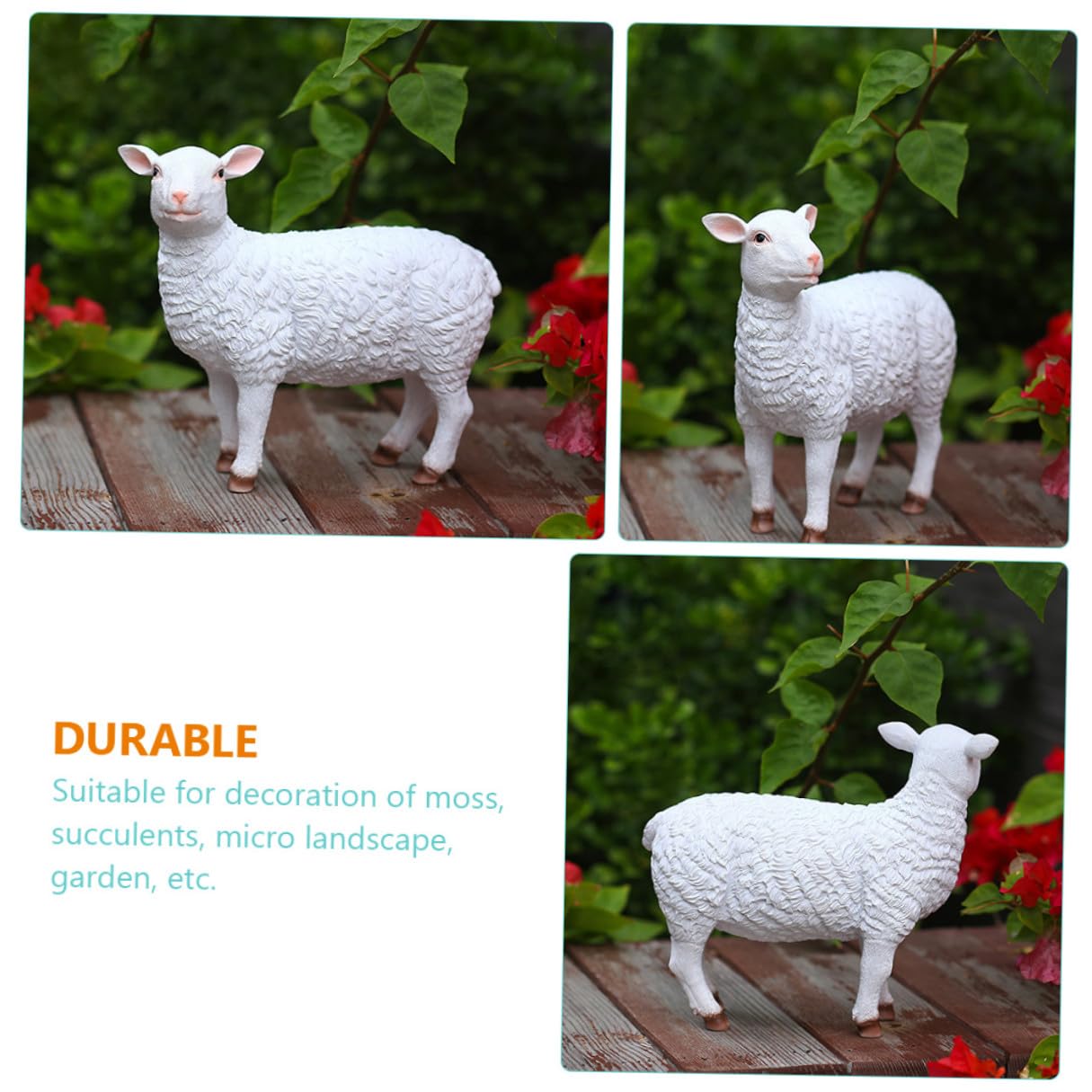 Homoyoyo Schaf Dekoration aus Wetterfestem Kunstharz Kleine Gartenfigur für Draußen Lebendige Bonsai und Gartendeko UV Beständig und Farbecht Geschenkidee für Gartenliebhaber