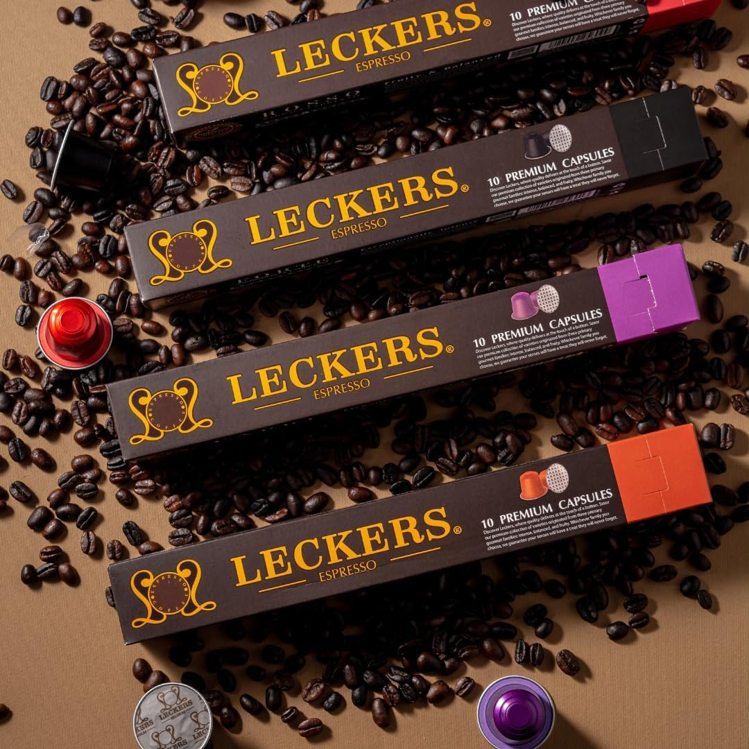 LECKERS Capri Italian Coffee Pods for Nespresso Machine | Premium Italian Espresso Pods | Dark Roast | Compatible with Nesspresso Original Line | Intensity 11 (6 Pack - 60 Capsules)
