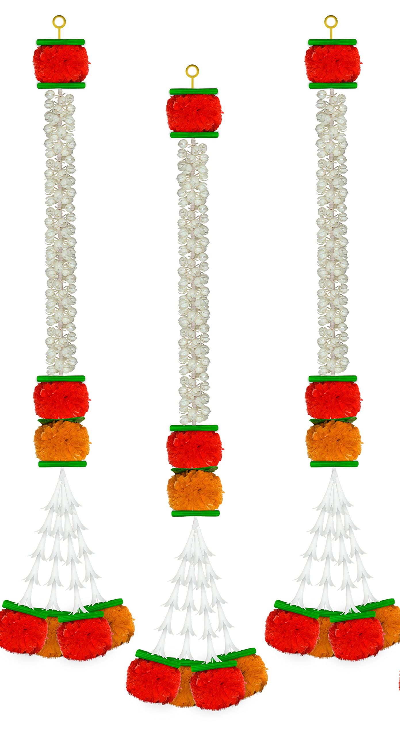 iHandikart Jasmine Artificial Garland with Marigold Flowers & Tuberose (Rajnigandha) Garland|Office Home Diwali Decoration|Diwali Gift (Light & Dark Orange) Pack of 3 (HV33308-5) (B0BS9D14BM) Amazon Price History, Amazon Price Tracker