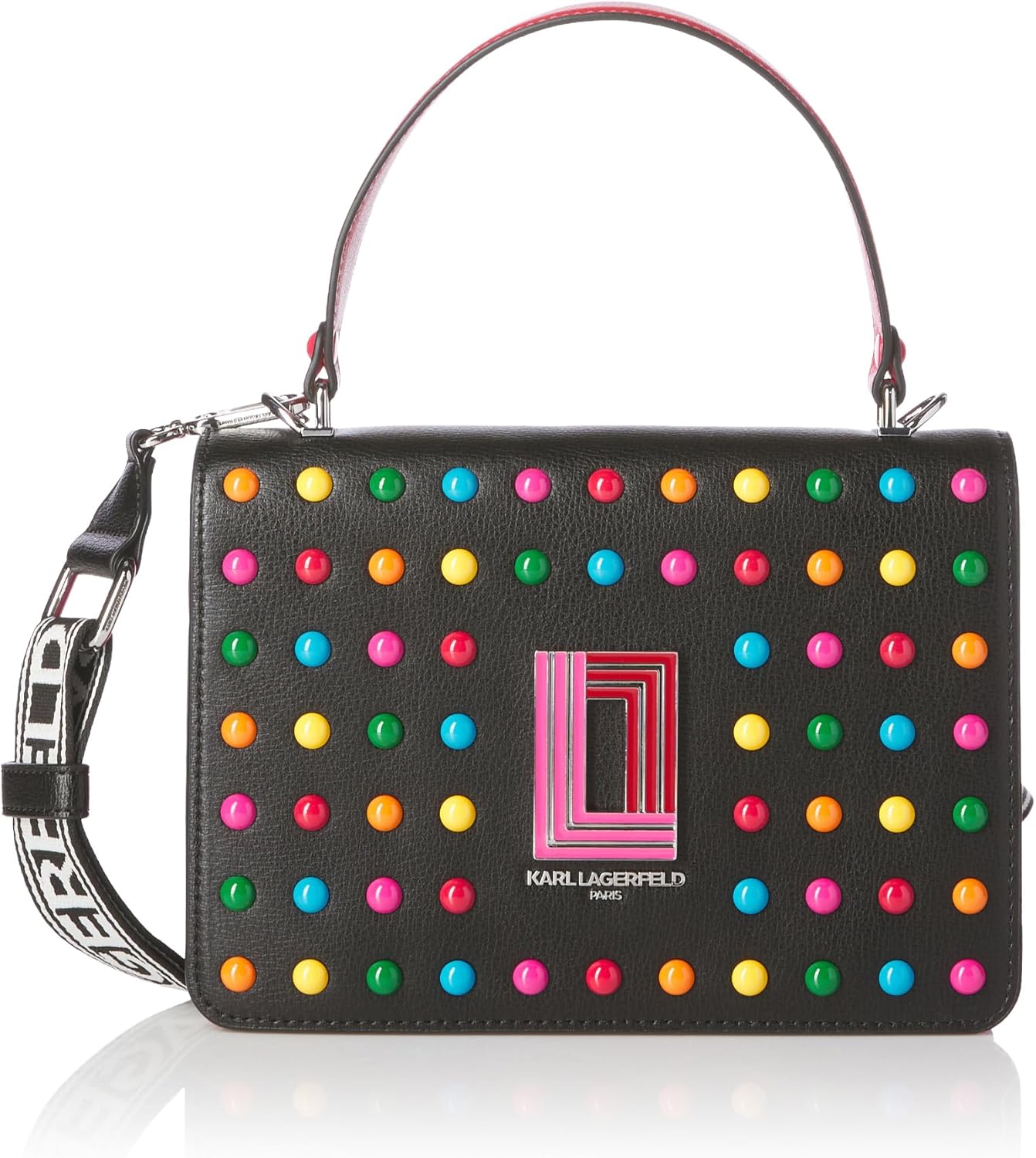 KARL LAGERFELD Women's Simone Studded Satchel Crossbody