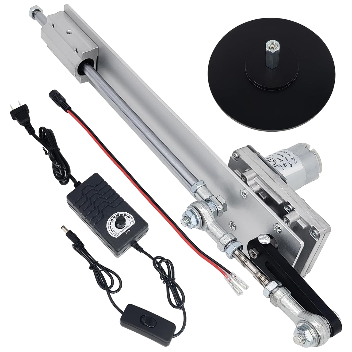 Reciprocating Cycle Linear Actuator, DC 24V 120rpm Stroke 1.18"-6" Gear Adjustable Telescopic Motor DIY Motor with Speed Controller and Big Suction Cup