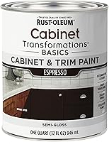 Vista 7 de Rust-Oleum 372012 Transformations Basics - Pintura para gabinetes y molduras, cuarto de galón, color negro