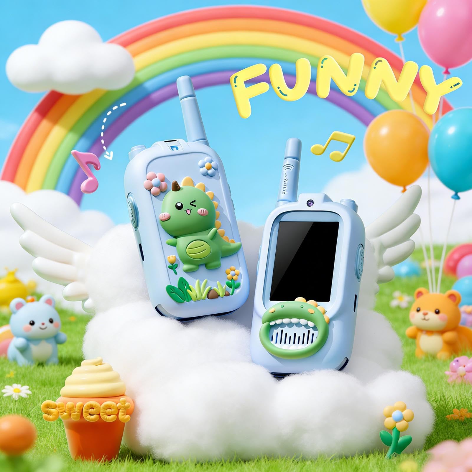 Walkie Talkie para Niños 2 Piezas Recargables de Largo Alcance para