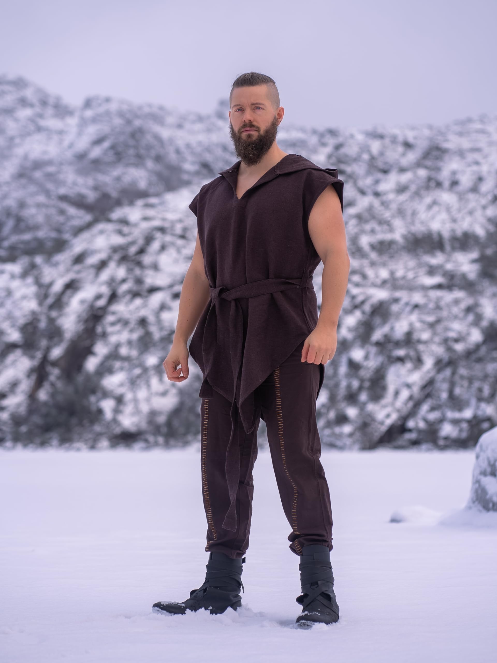 Leonardo Carbone® Waldläufer Tunika Aldon Unisex - Mittelalter Kleidung Herren & Damen, Mittelalter Hemd, Freizeithemden Kurzarm, Karneval Kostüm, LARP Kleidung - 100% Baumwolle
