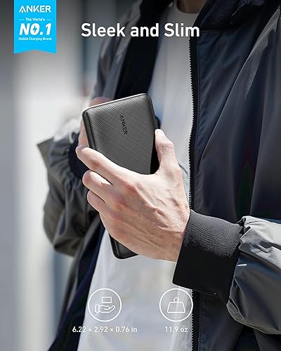 Miniatura 2 de Anker Cargador portátil, banco de energía 325 (PowerCore Essential 20K), batería de 20000 mAh con carga de 15 W, PowerIQ, 2 USB-A, 1 micro USB,