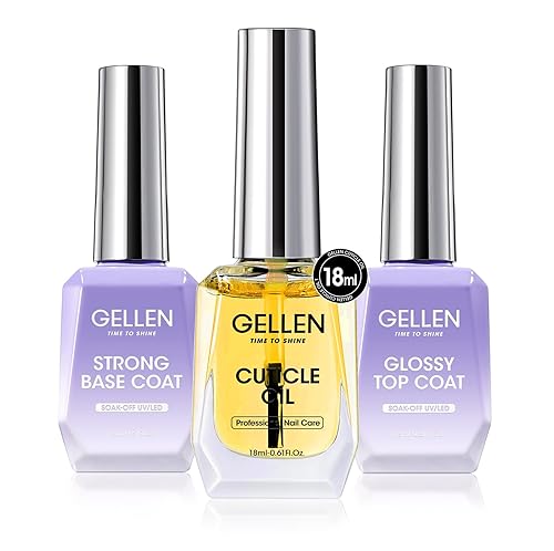 Miniatura 8 de Gellen Builder - Gel de uñas con capa superior de gel, capa base, 3 piezas, 0.6 fl oz, capa superior, gel constructor duro en una botella para