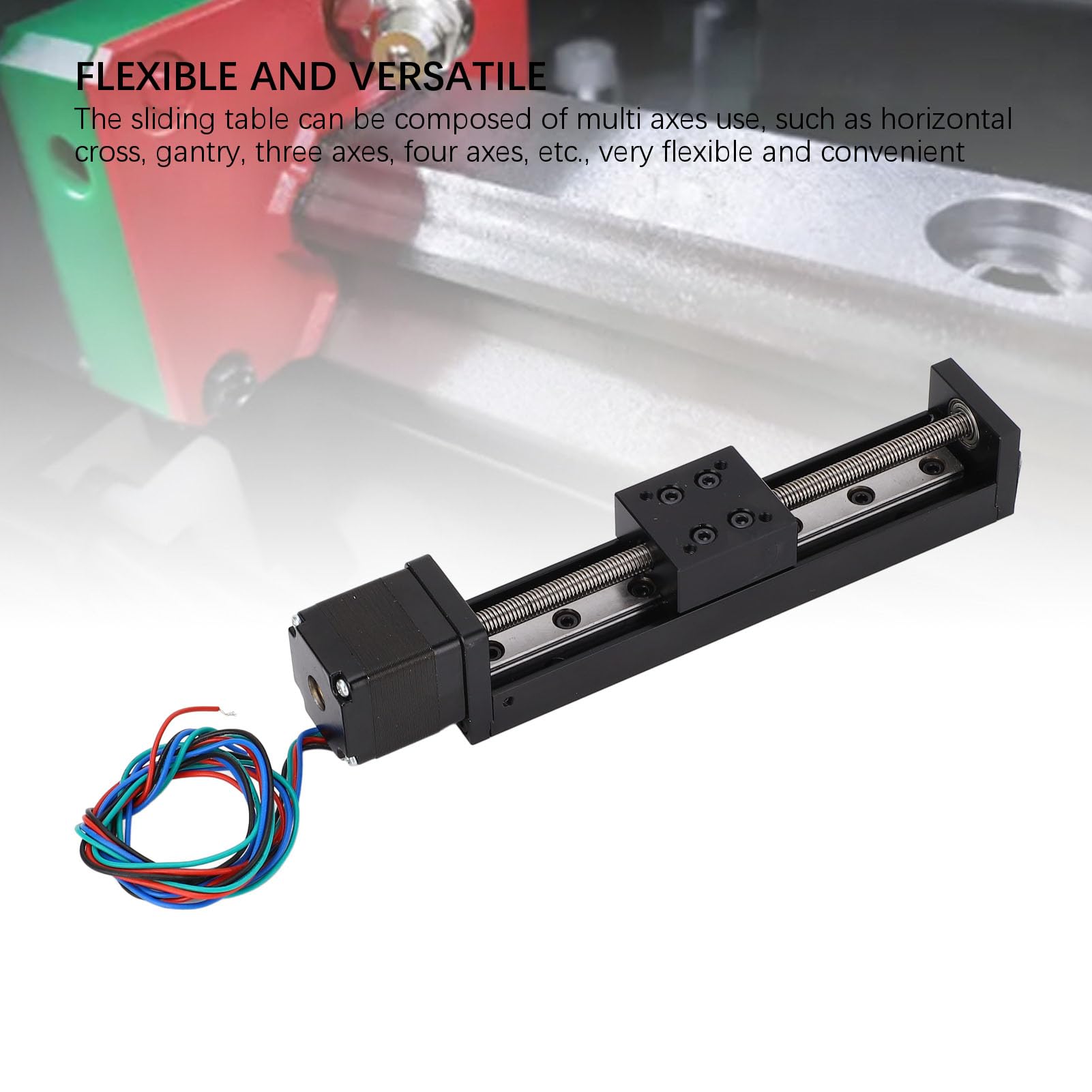 Asixxsix Mini Attuatore Scorrevole per Guida Lineare, Lunghezza Corsa 100 Mm con Motore Passo-passo NEMA 11 per Fresatrice CNC Fai Te Asse X Y Z