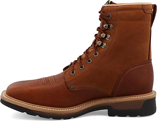 Miniatura 2 de Twisted X - Botas de cuero de grano completo con cordones para hombre de 8 pulgadas con punta de acero para hombre