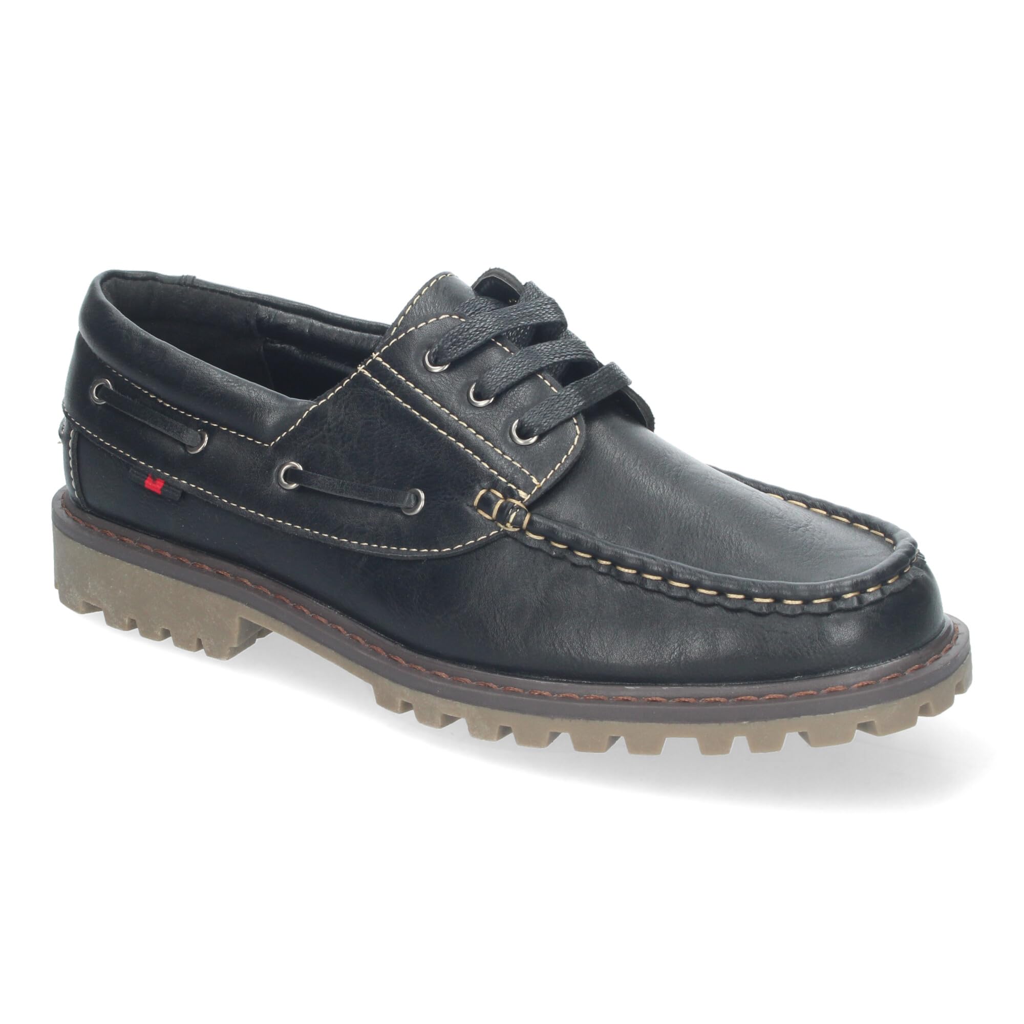Mocasines Elegantes de Hombre con Suela Dentada Resistente, Diseno Clasico con Cosidos y Cierre de Cordones.