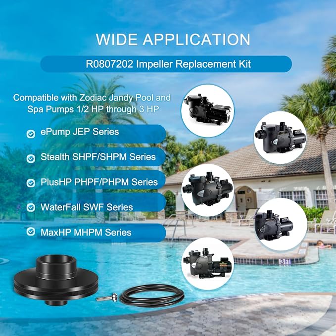 Kit de repuesto impulsor R0807202 para bombas Zodiac Jandy miniatura 2