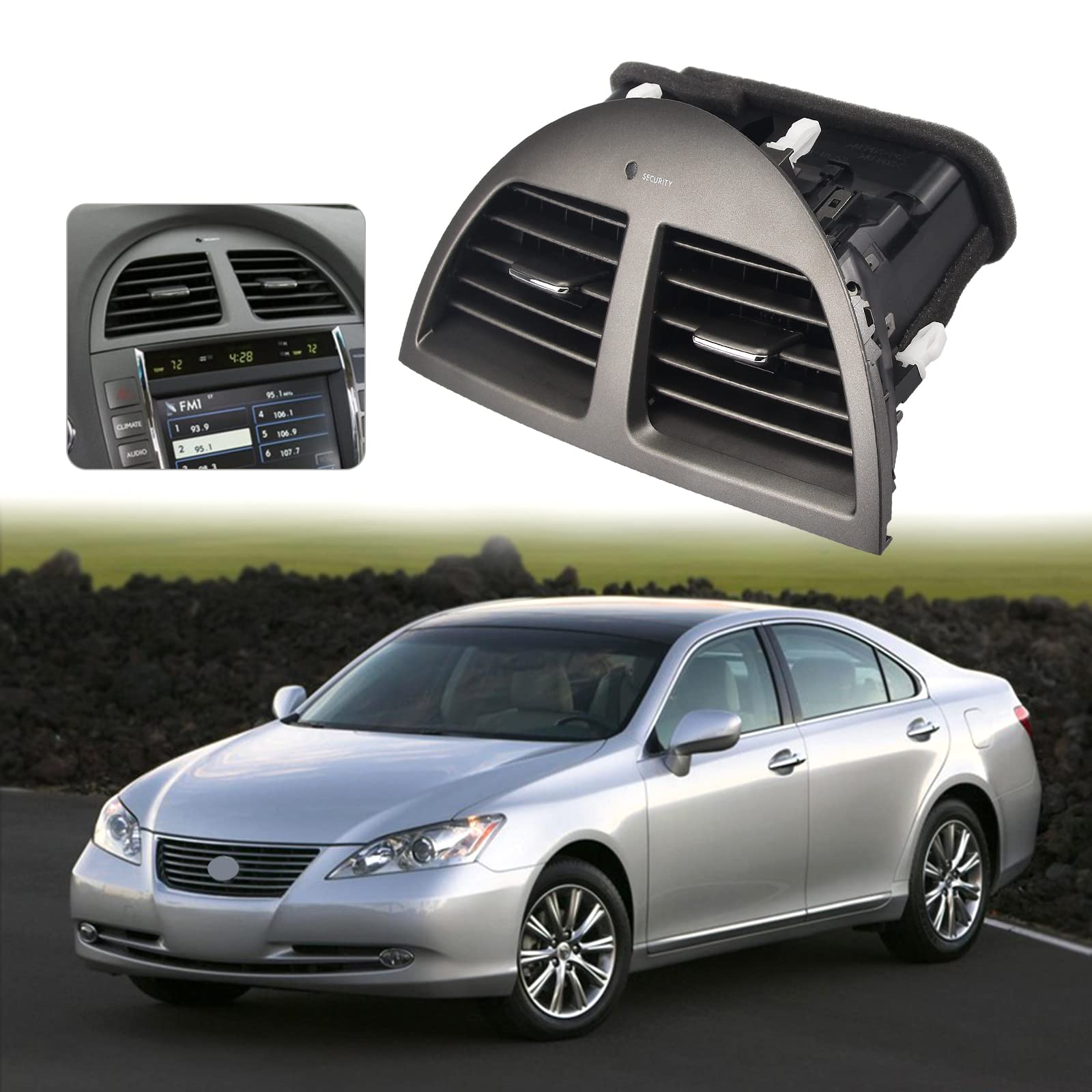 Center Dash A/C Outlet Air Vent Panel Compatible with 2010-2012 Lexus ES350 3.5L V6 Replace# 55660-33900, 55660-33200, 55660-33201