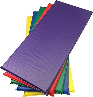 KinderMat Kids Rest Mats (5-Pack), Rainbow Designer, Non-Folding, 2-Inches Thick, 2