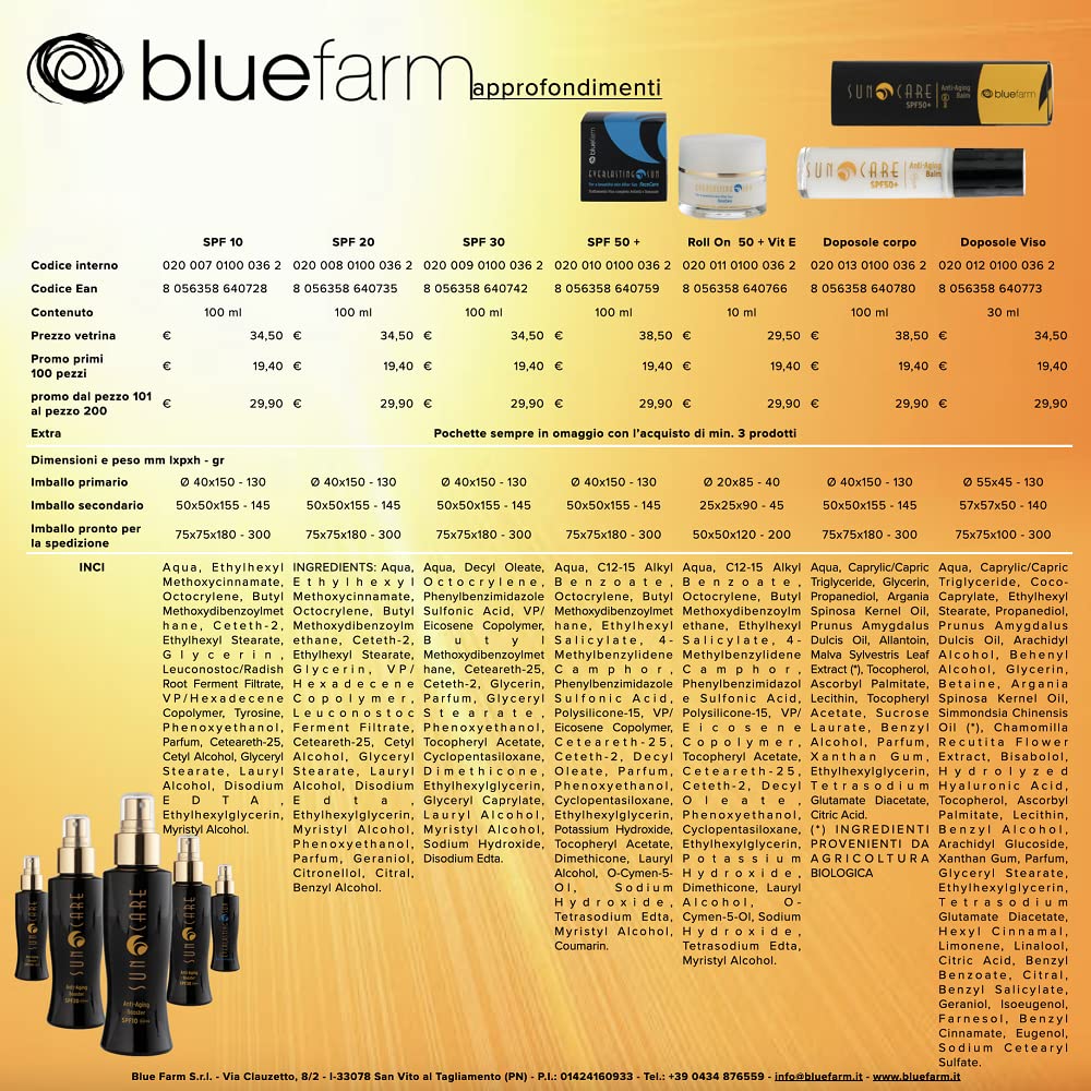 FERME BLEUE | After Sun BodyCare ml 100 Soin corporel complet anti-âge après-soleil. Vaporisateur. Absorption rapide. Agiter avant utilisation. Pas gras. Rafraîchit, calme et apaise