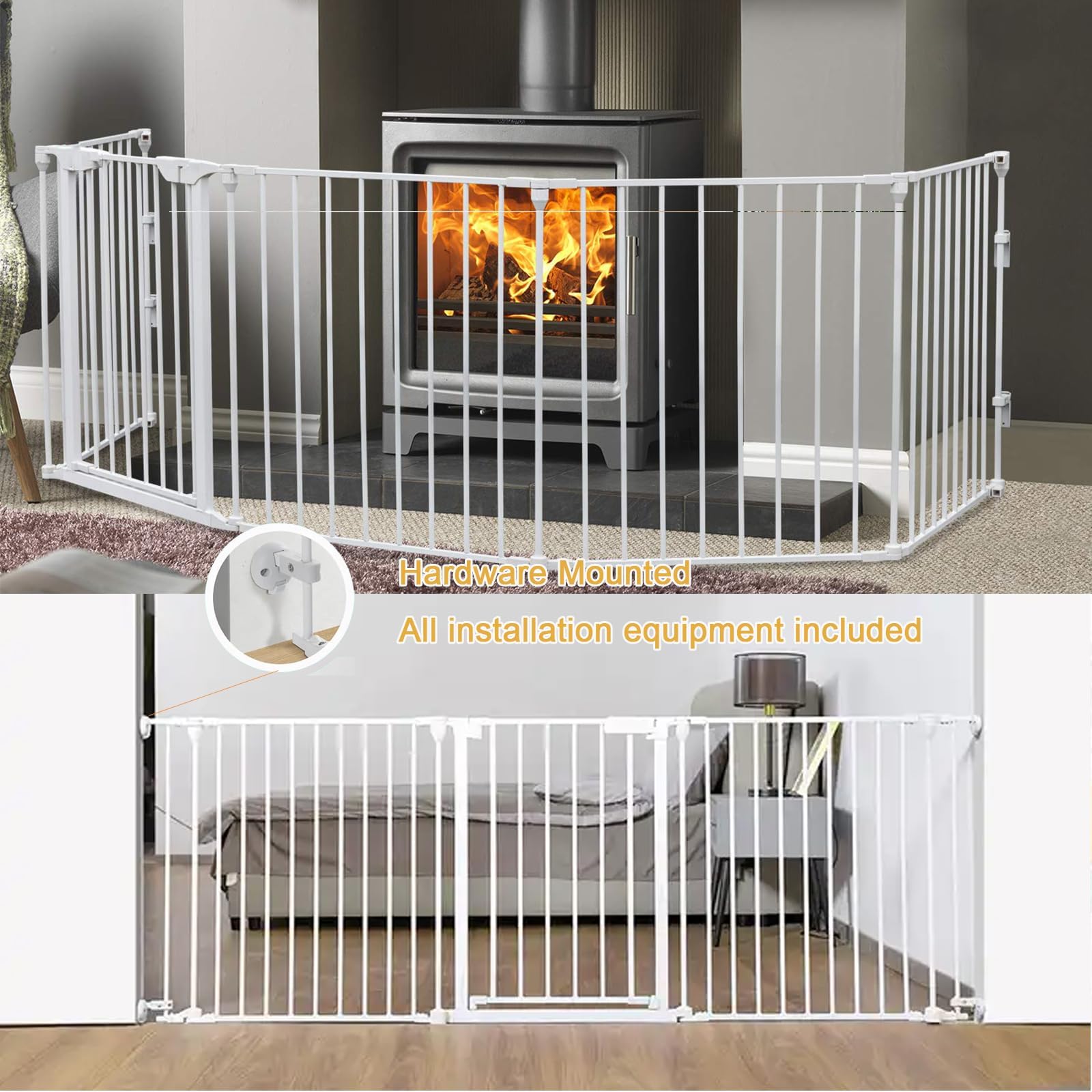 Beauenty Auto Close Baby Safety Gate Extra Wide Adjustable Stairs