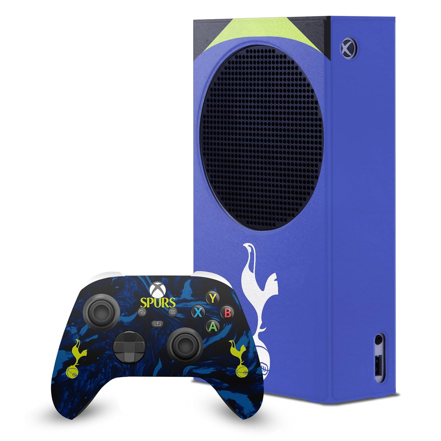 Head Case Designs Officially Licensed Tottenham Hotspur F.C. 2021/22 Away Kit Logo Art Game Console Wrap and Game Controller Skin Bundle Compatible With Xbox Series S Console & Controller Bundle