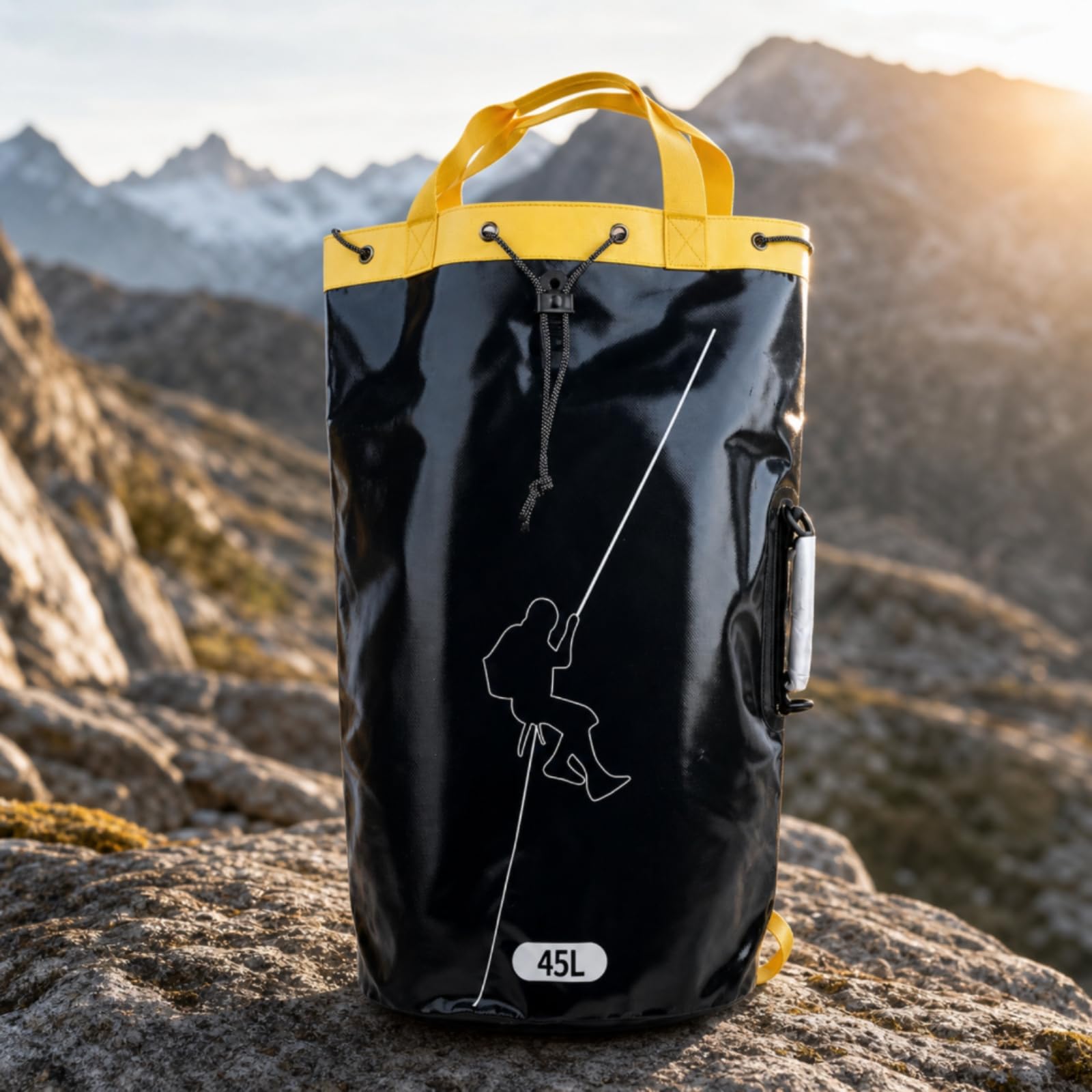 Borsa Porta Corda con Spallacci Robusto Borsa Porta Corda Cilindrico Attrezzatura da Arrampicata per Speleologi, Speleologia