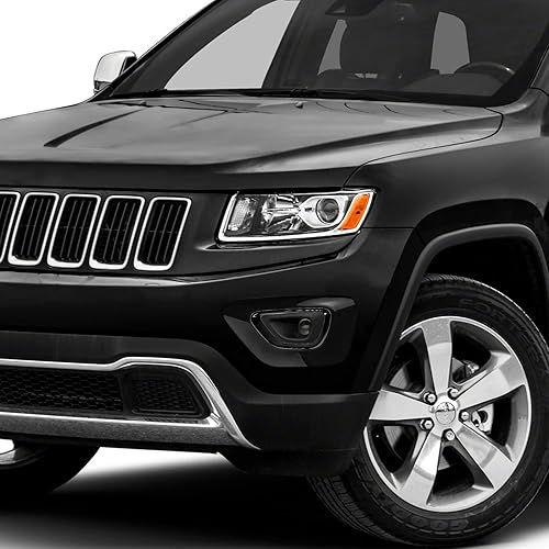 Miniatura 6 de Jimen Compatible con Jeep Grand Cherokee 2014-2017, cubierta de luz antiniebla delantera, accesorios exteriores (fibra de carbono)