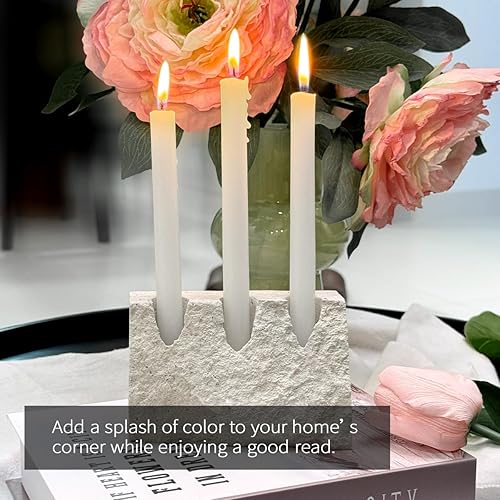 Miniatura 7 de Portavelas cónicos de mármol de travertino real, se adaptan a velas de 0.8 pulgadas de grosor, decoración para mesa, centro de mesa, chimenea,