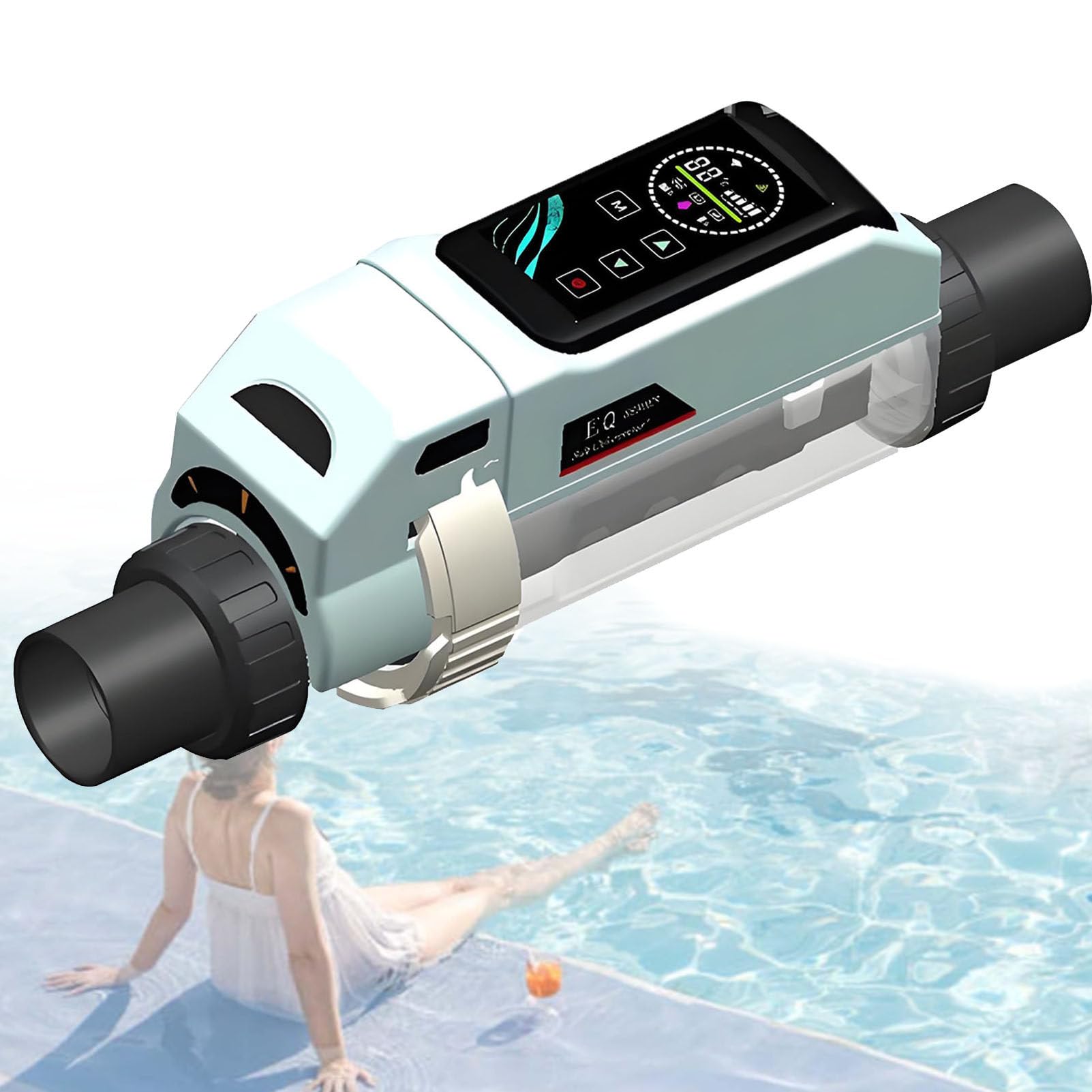EUMTYDM Salt Pool Chlorinator System, Chlorine Generator for Above Ground Pool, Built in Wi Fi and Saltwater Swimming System with Salinity Display Smart Digital Panel 100M3/20g/h (size_name