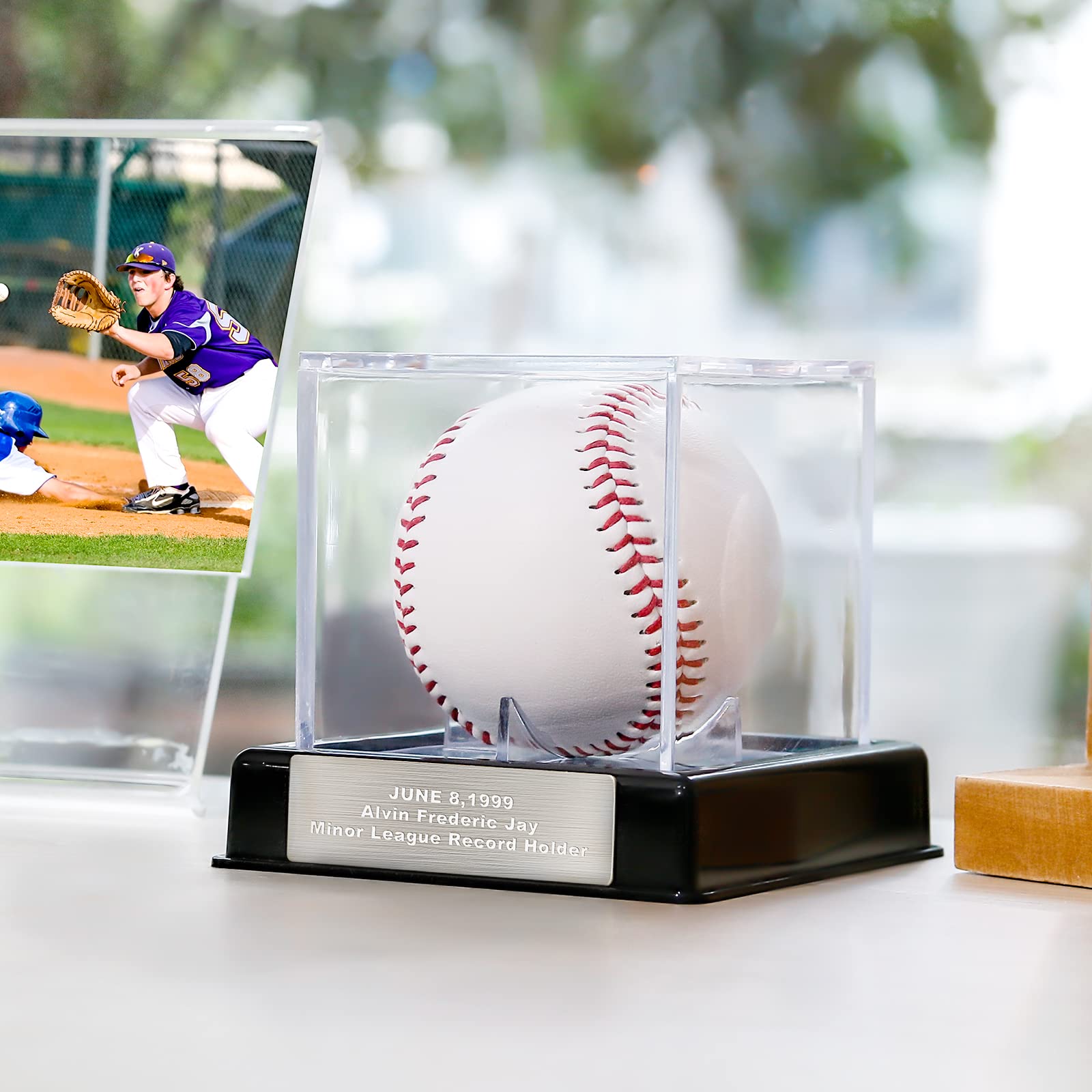baseball display case with card holder Grintus 24 Graded Sport Card Display Case Wall Mount Clear View and UV Protection Acrylic Door for Baseball Football Basketball Hockey Trading Card Collection, Black Baseball and card not included. Baseball Display Case With Magnetic