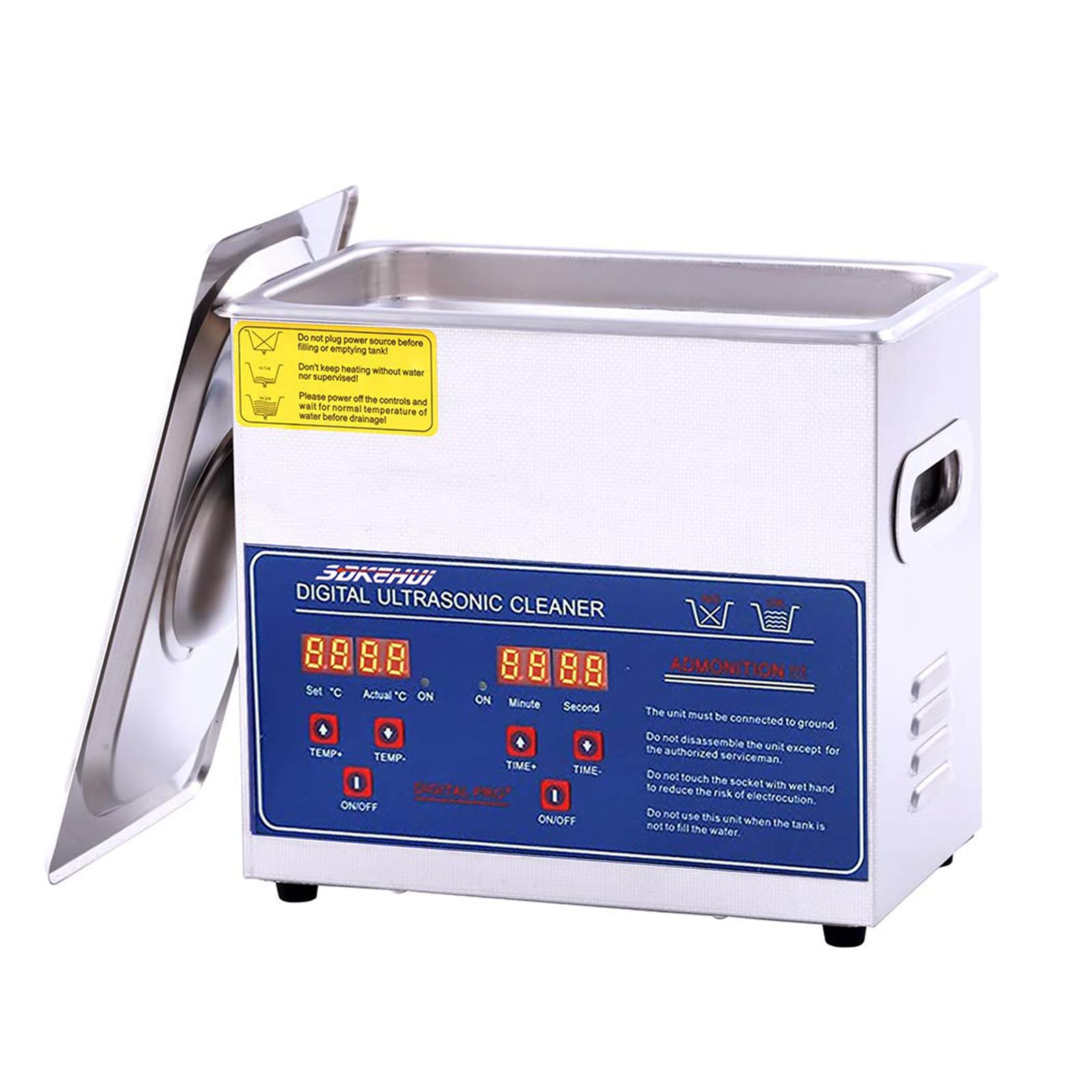 Ultrasonic Cleaner 3L Ultraschallreiniger Reiniger ultraschallgerät Ultraschallreinigungsgerät mit Heizung Digital Timer for glasses Jewellery False Teeth Coins