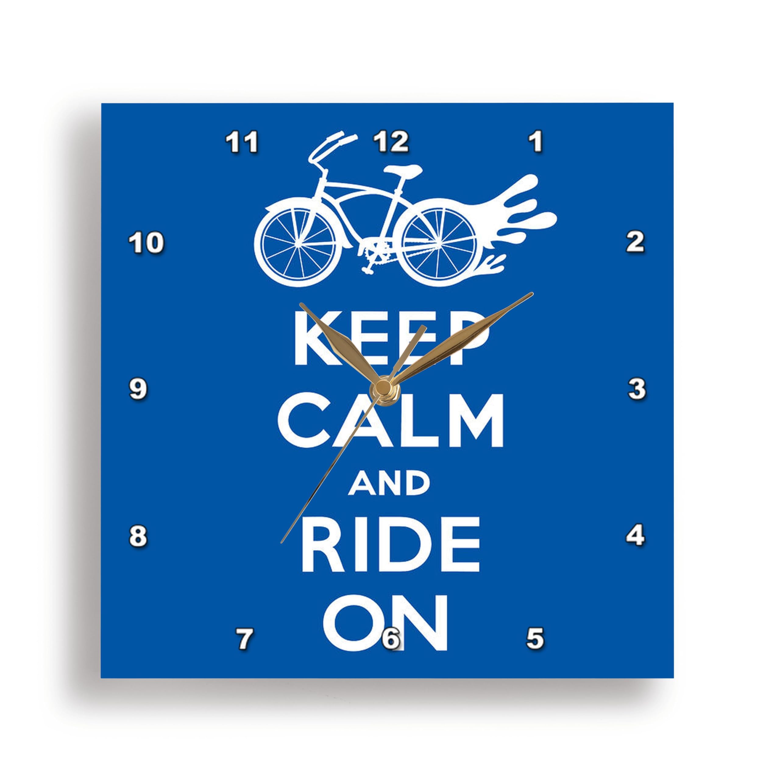 Horloge murale 33 cm Keep Calm aluminium bleu blanc décoration salon