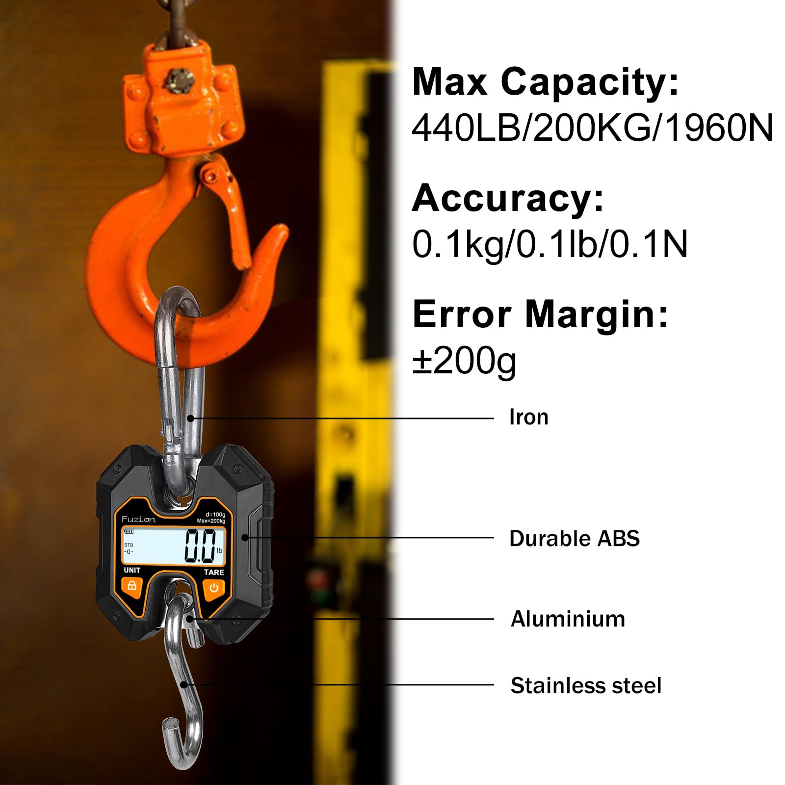 Fuzion Hanging Scale - 440lb Capacity -2