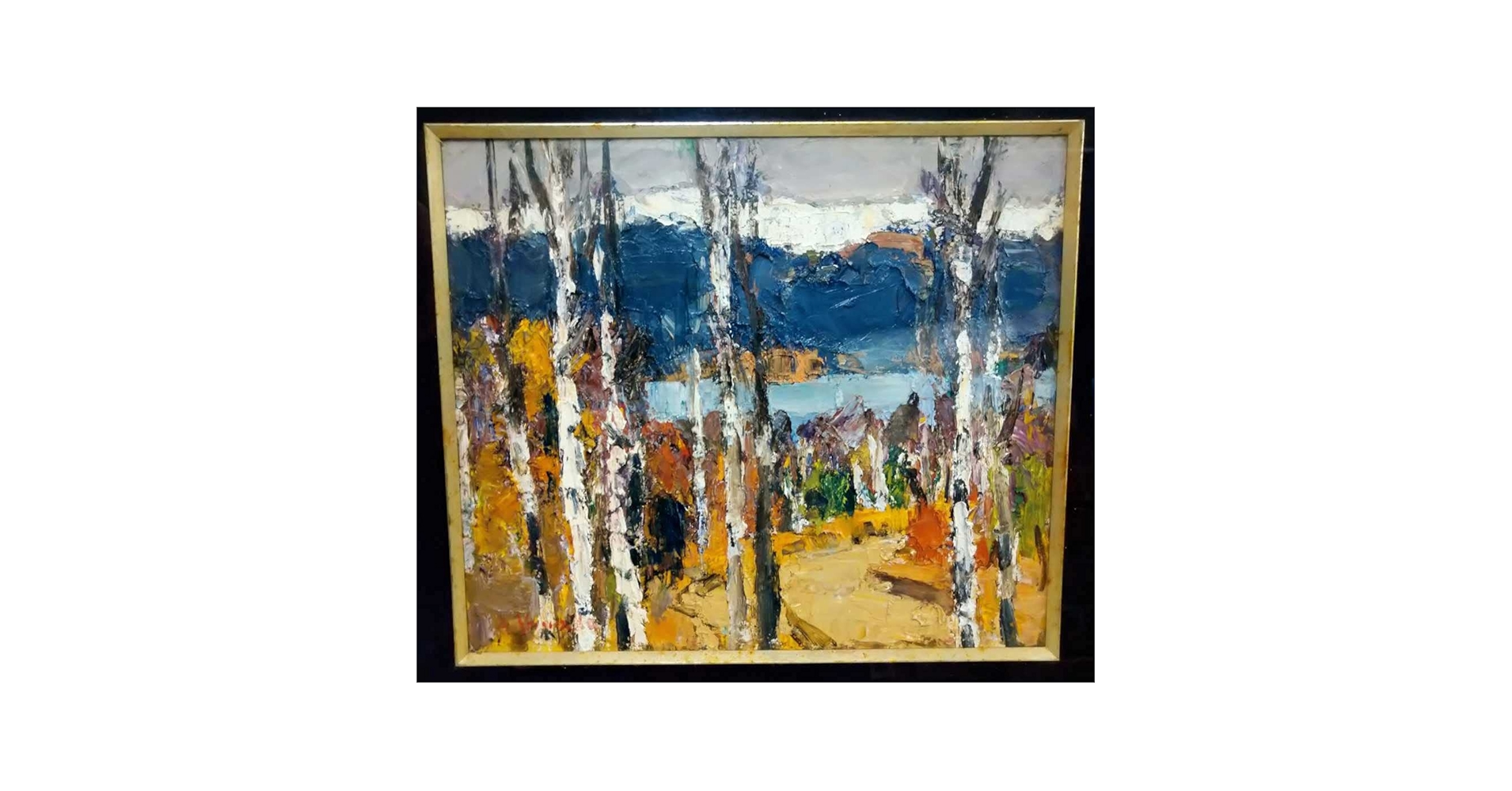 山田茂人 風景 油彩画 金色フレーム 山田茂人 風景 油彩画 金色フレーム 山田茂人 絵画の値段と価格