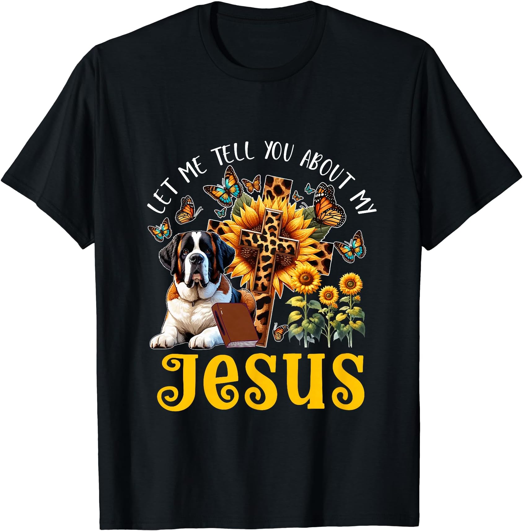 Dog Vacations CostumeTell About Jesus Costume St. Bernard Cute Christian Cross T-Shirt