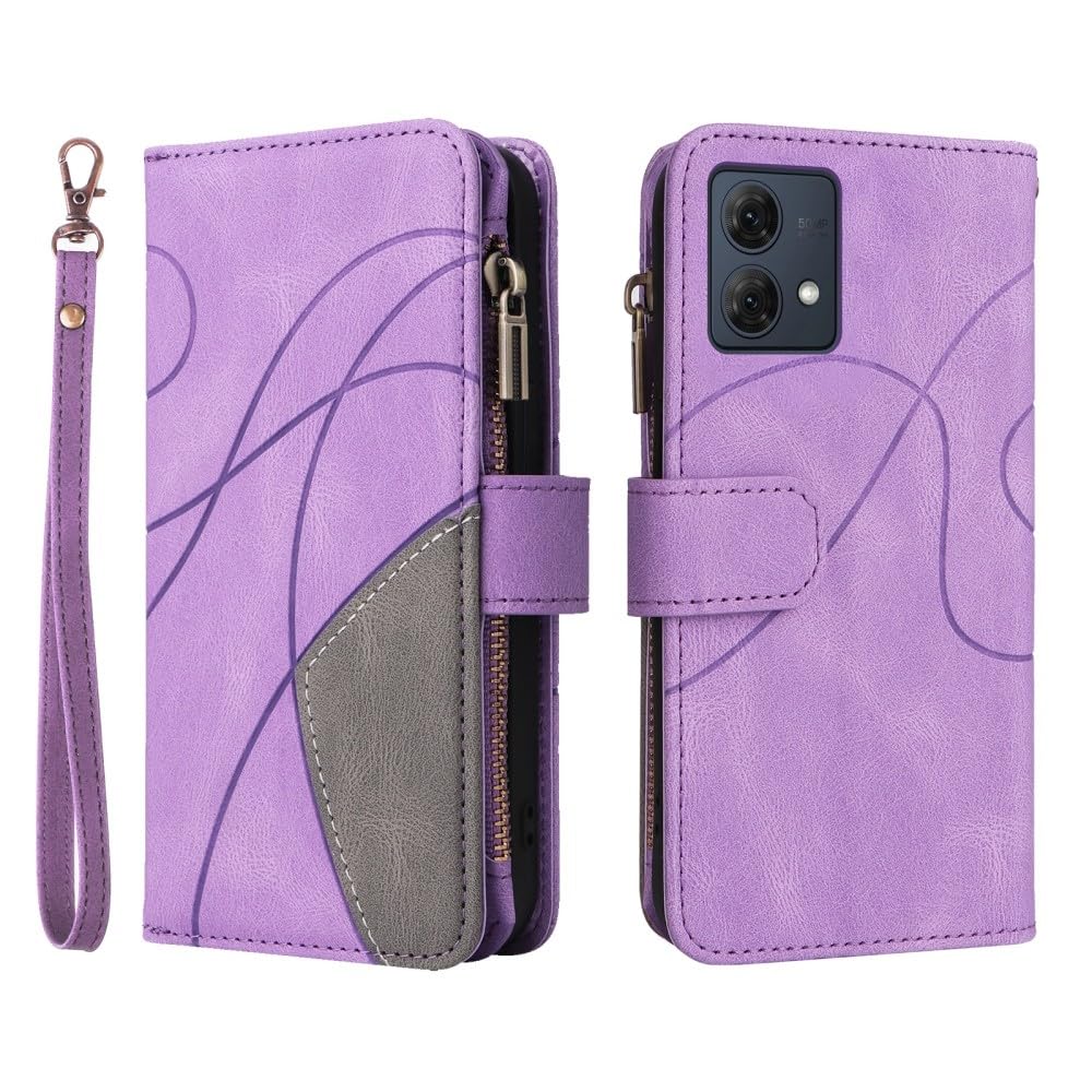 Étui Moto Edge 60 5G violet avec double fermeture éclair et clapet magnétique de protection - 8