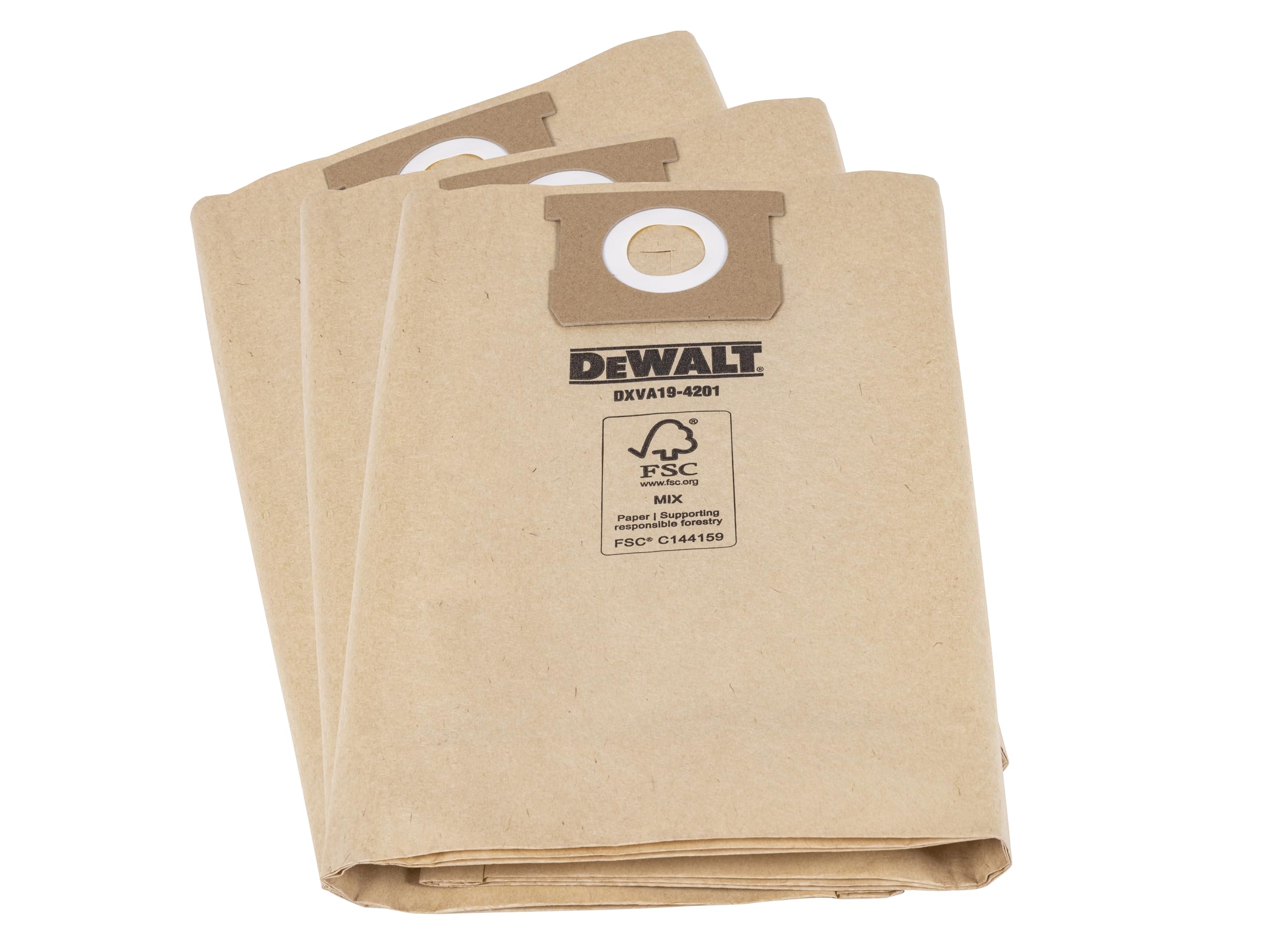 Dewalt Dxv23pta 23L Wet & Dry Vacuum Cleaner With Power Tool Take Off Dust Bags 23-38L (3 Pack) Size 3 Pack