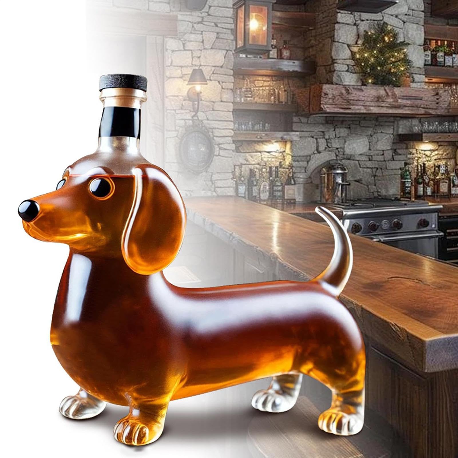 Bouteille De Whisky Teckel, Verre Sculpté 3D Créatif, Bouteilles En Verre À Whisky En Forme D'animal Rigolo, Carafe À Vin Pour Bar, Récipient À Vin Pour La Décoration Intérieure