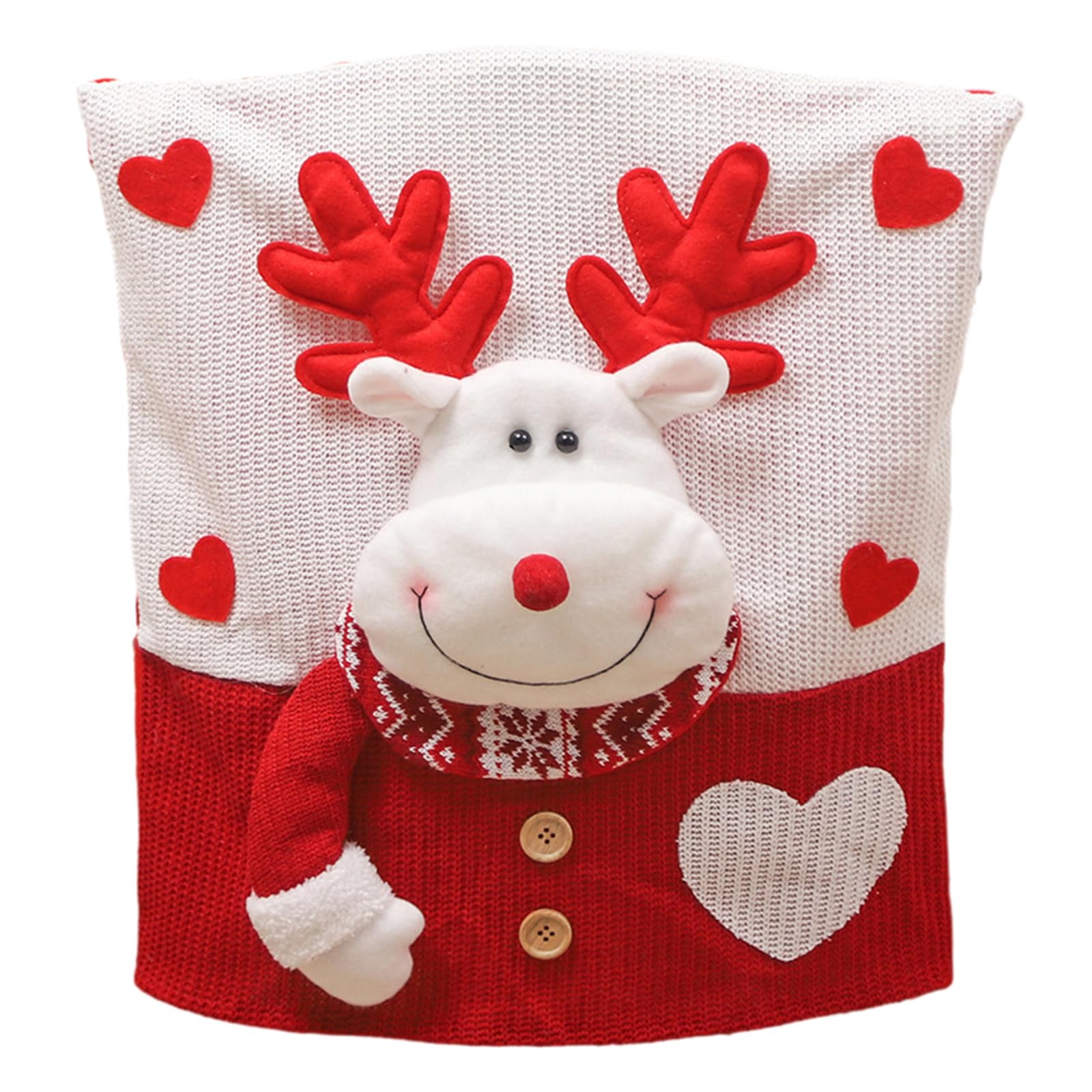 Tsophreniq Christmas Chair Cover 3D Cartoon Santa Snowman Chair Back Covers for Dining Room Kitchen Banquet Holiday Party ​Decor Back Covers for Dining Chairs