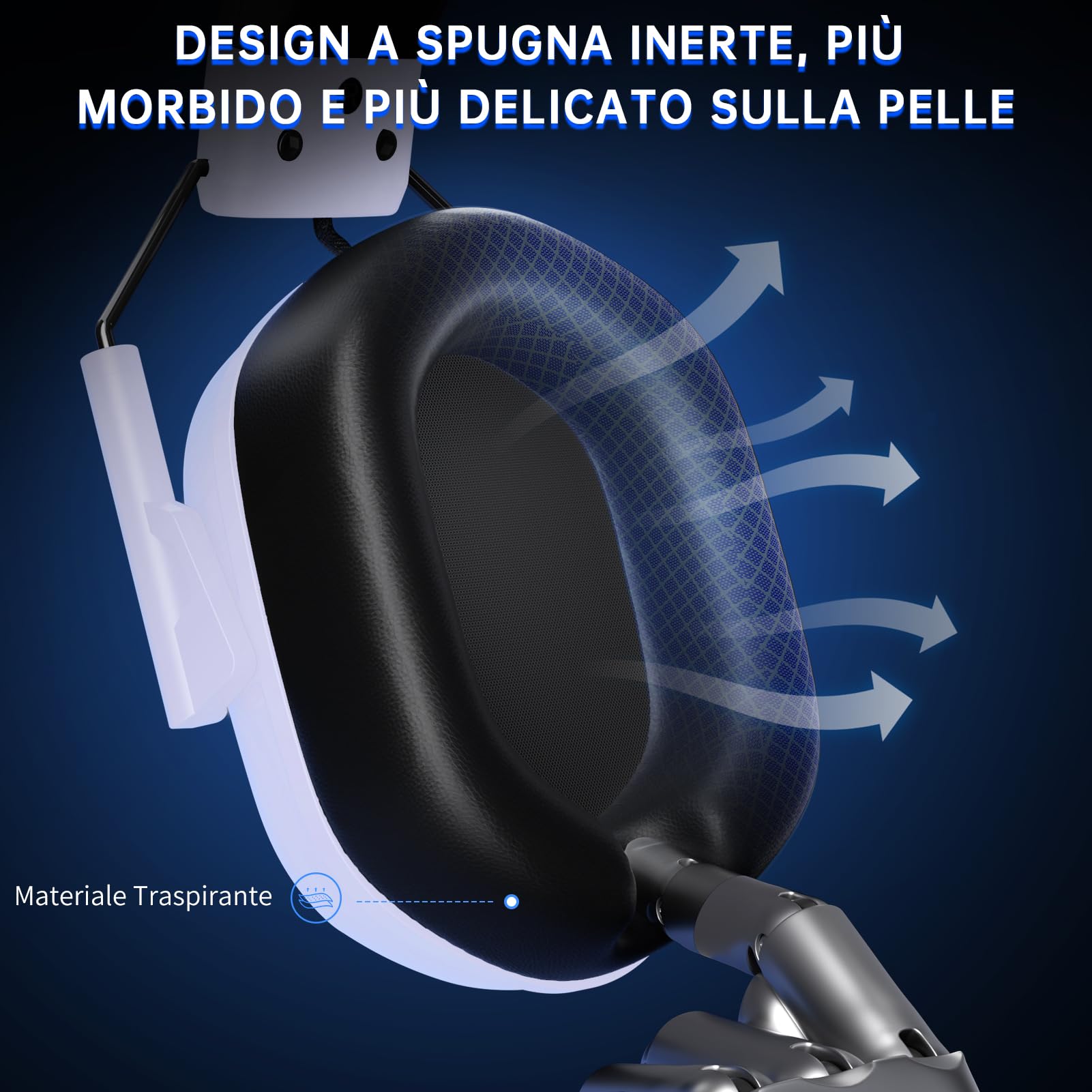 Cuffie Gaming Wireless per Xbox Series X|S, Xbox One, PS5, PC con Microfono, Suono Surround, Bluetooth 5.2, 60 Ore, Luce RGB - Bianco