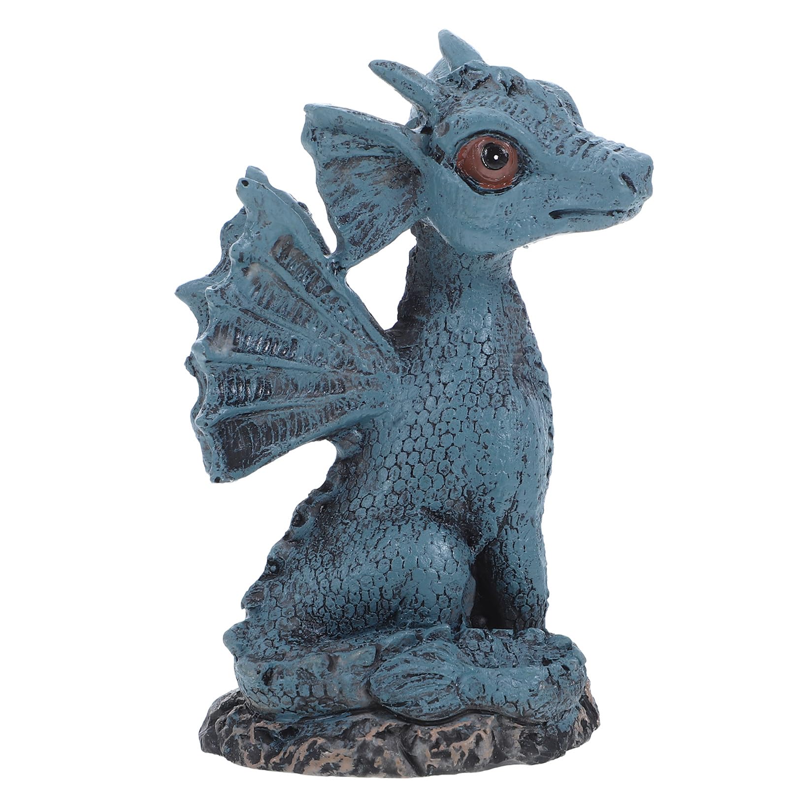 LABRIMP Adorable Dragon Figurine Resin Yard Ornament for Patio Xmas Decor