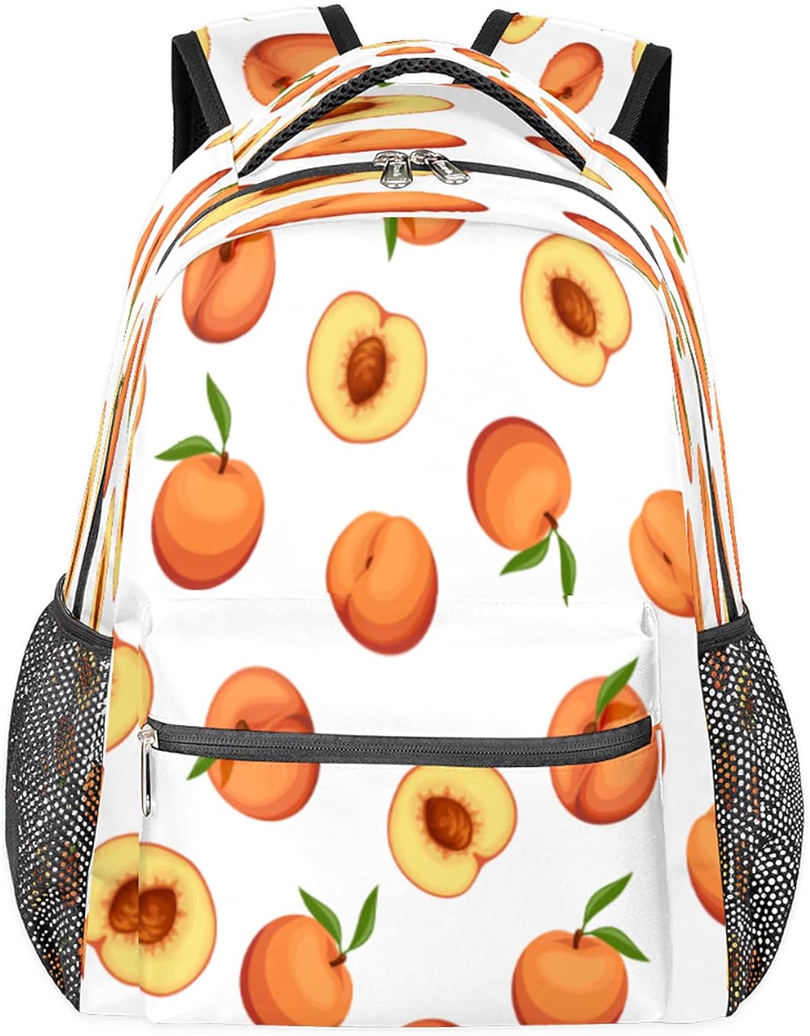 Peach School Backpack for women Girl College Bookbag，Peach Print Travel