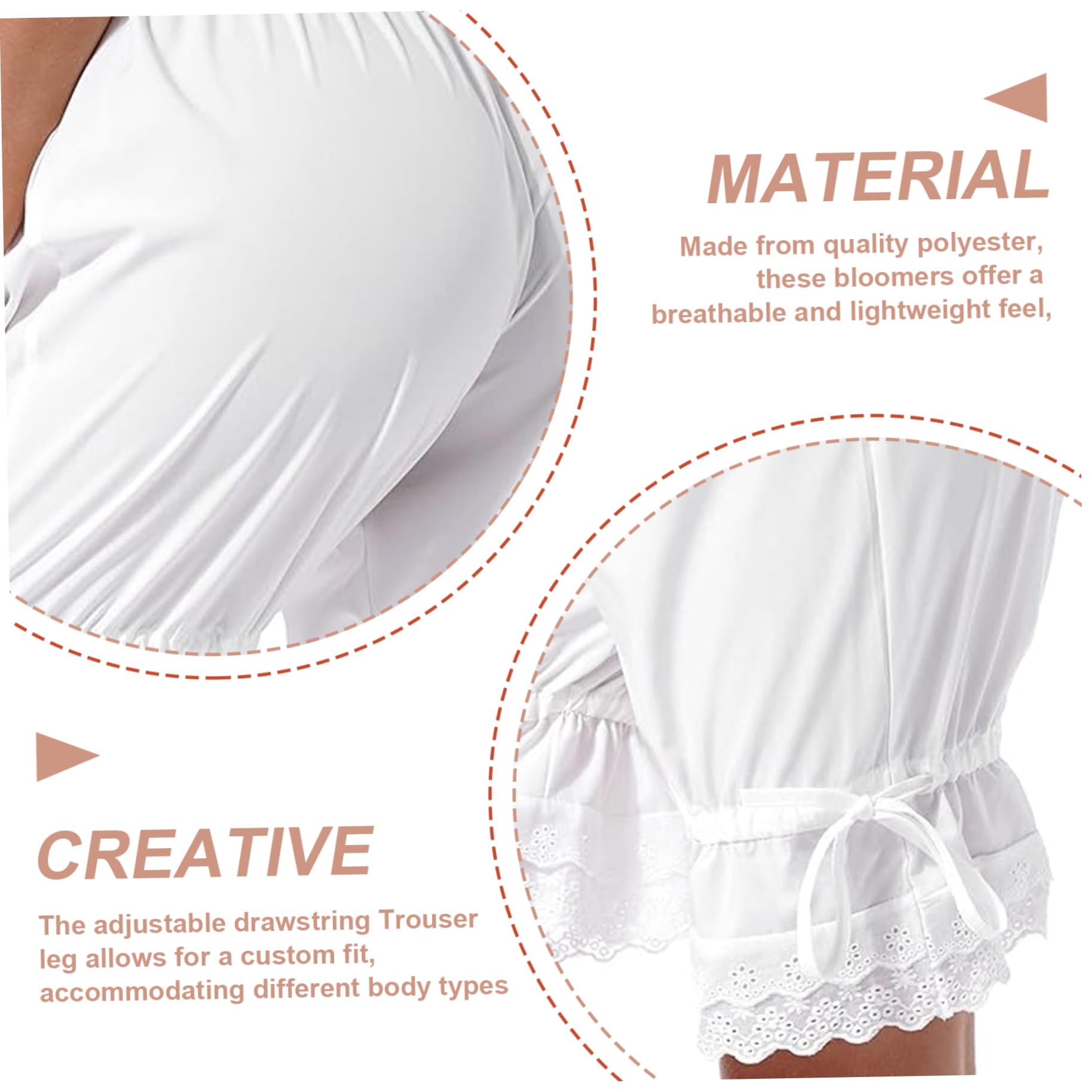 1pc Bloomers Blancos, Flores de Volante con cordón, Flores de Cintura elástica, Flores de Pantalones Cortos para Mujeres durmiendo, l